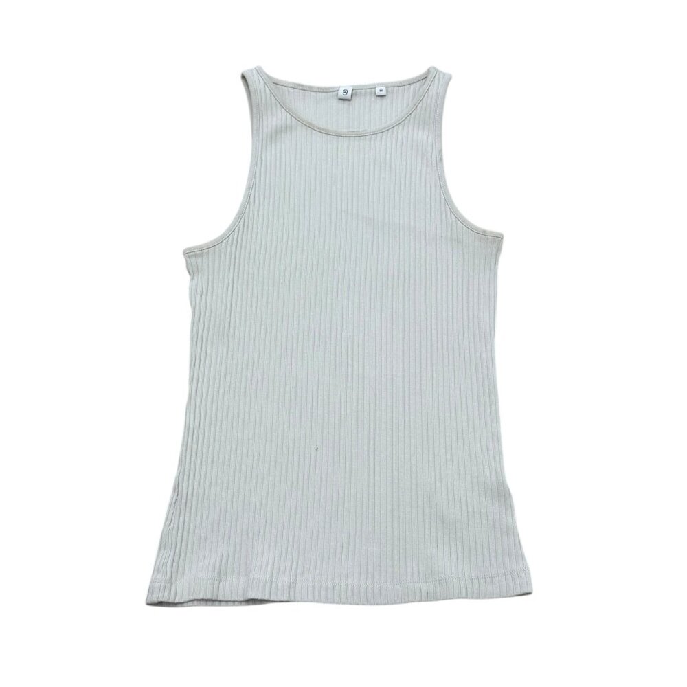 Womenโs KOTN Ribbed Tank Top Cream Cotton Minimalist 2010s